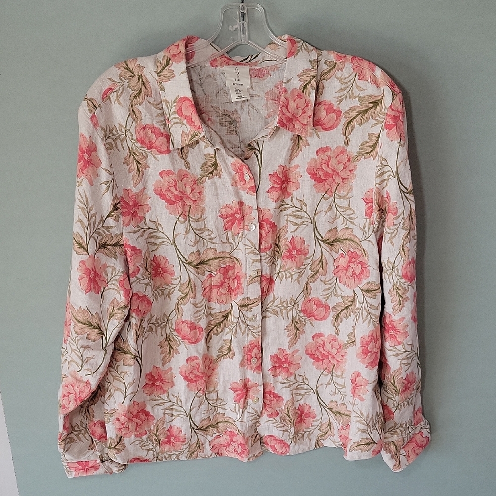 Joie Linen Floral Button-Down Shirt